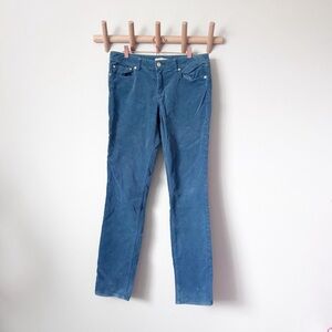 Tory Burch Blue Corduroy Skinny Jeans